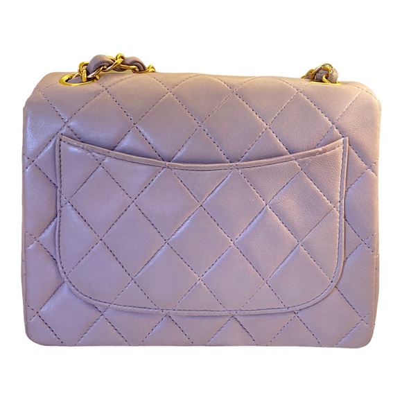 Vintage Chanel Lambskin Lavender Mini Square Flap Bag - Picture 6 of 15